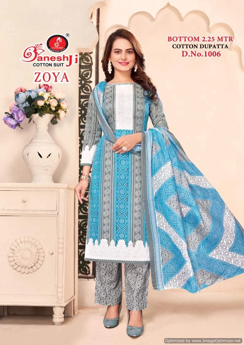Ganeshji Zoya Vol 1 Cotton Wholesale Salwar Suit Catalog — Wholesale Salwar Suits, MPA wholesale from Surat - Gallery Image 2
